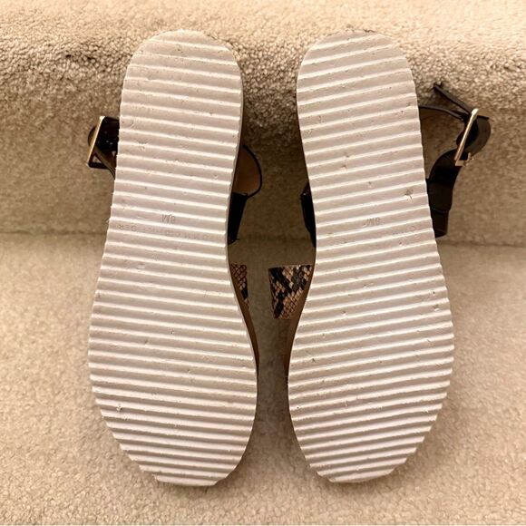 Tommy Hilfiger Eanda Platform Sandals Black Snakeskin Cognac Size 8 - Picture 8 of 9